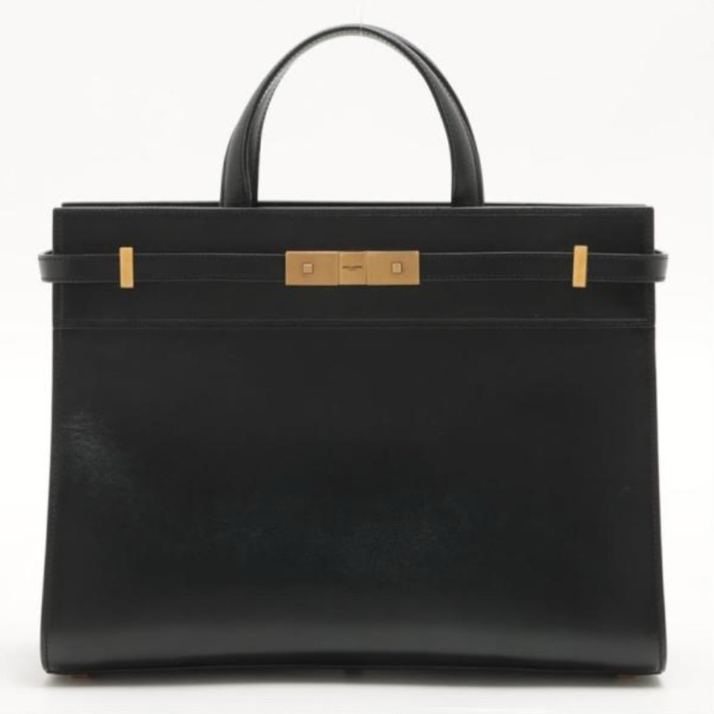 Saint Laurent Black Satchel with Gold Hardware